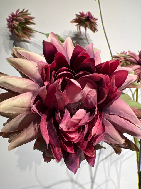 Dahlia spray groot roze/groen 126 cm