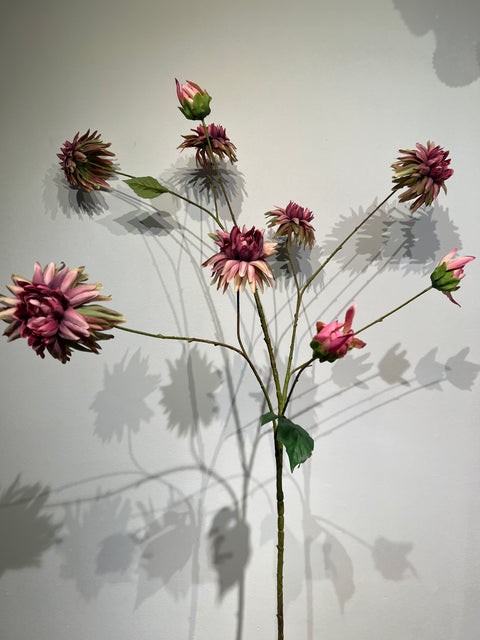 Dahlia spray groot roze/groen 126 cm