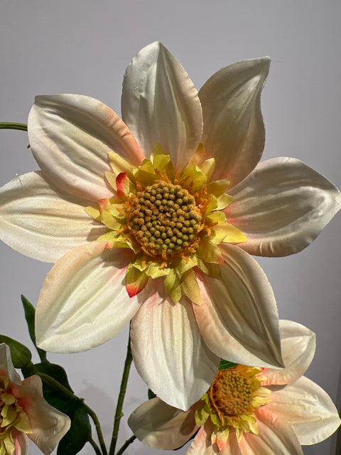 Dahlia spray  cream/geel  65 cm