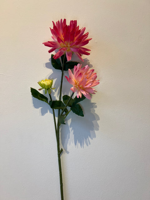 Dahlia spray x3 roze 76 cm