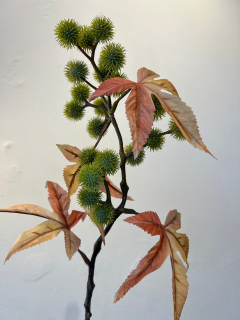 Distel bol + blad peach 85 cm