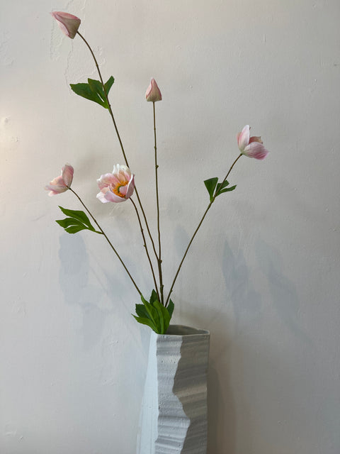 anemoon spray met blad peach 95 cm