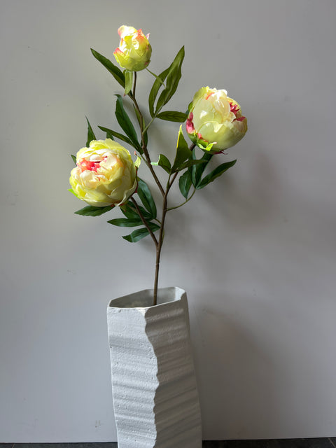 Pioenroos tak x3 groen/roze 73 cm