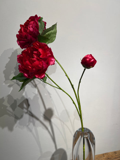 Pioenroos spray   donker roze   80 cm