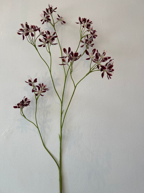 Mini bloem tak bordeaux/wit 96 cm