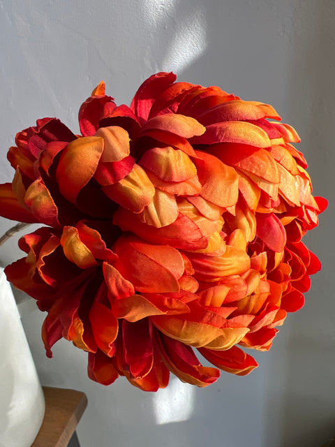 Chrysant Large Mum  oranje/rood  76 cm