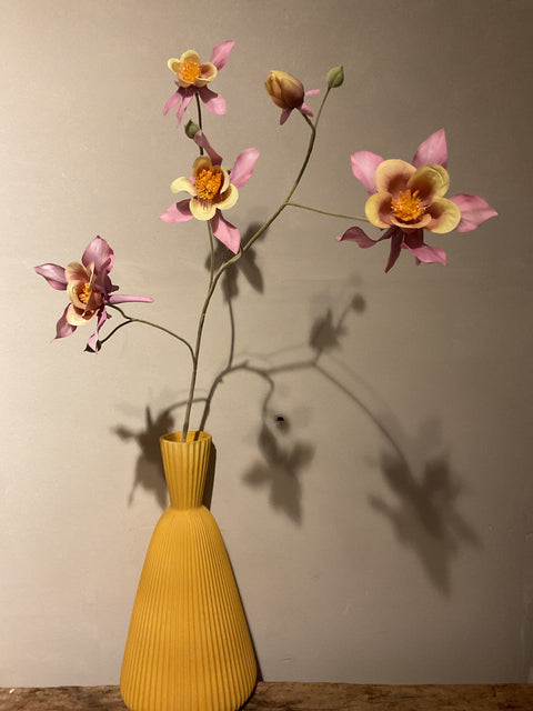 Akelei bloemen tak 104 cm lila/geel