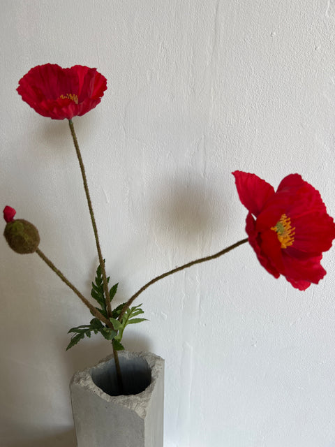 Papaver spray rood 75 cm