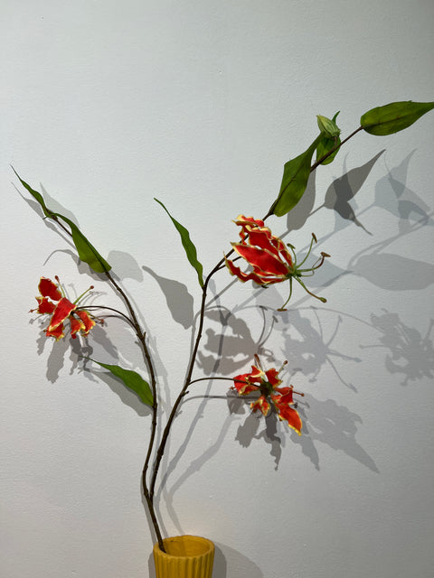 Gloriosa lily spray orange/yellow 105 cm