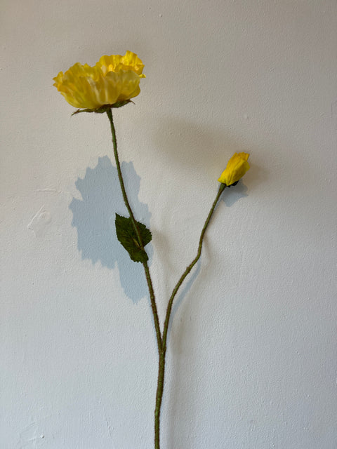 Papaver spray  x2  74 cm geel