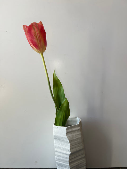 Tulp steel rood/roze/geel 72 cm