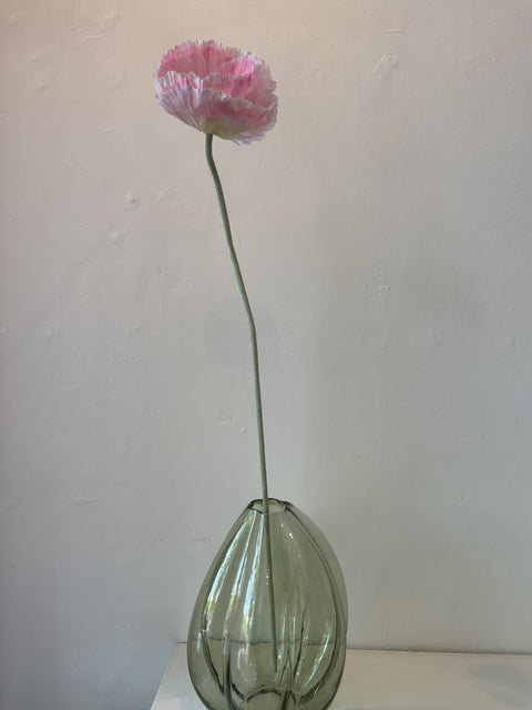 Papaver steel roze/wit  73 cm