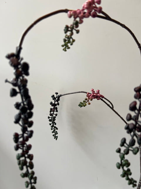 Karmozijn tak taupe/groen/roze 100 cm