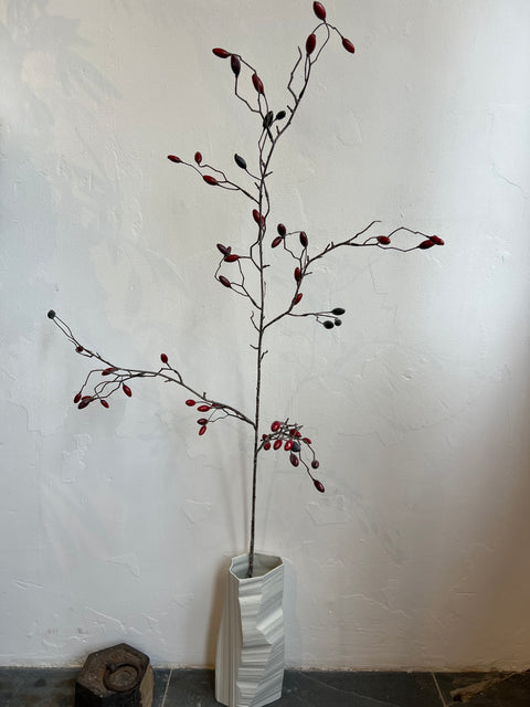 Rozenbottel tak 145 cm rood/zwarte bottels