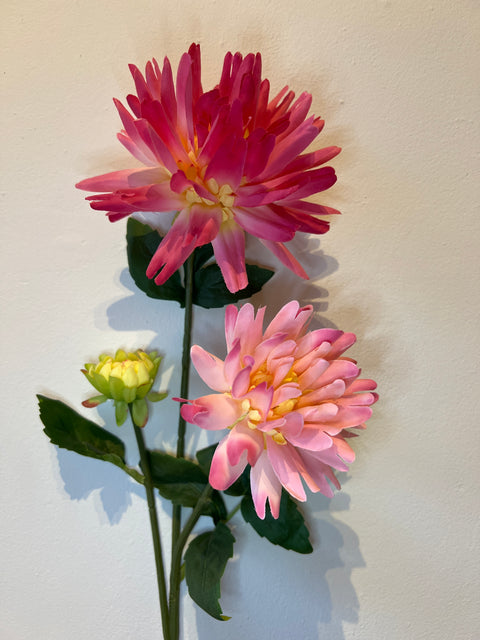 Dahlia spray x3 roze 76 cm