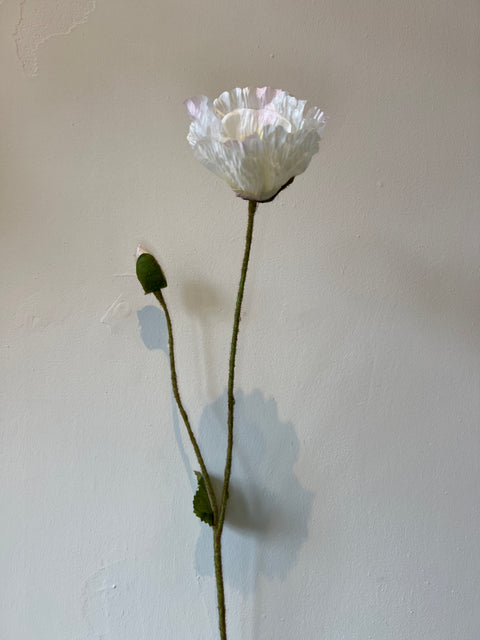 Papaver spray  x2  74 cm crème