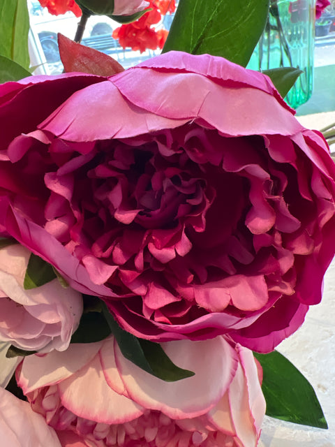 Pioenroos tak x1 roze 70cm