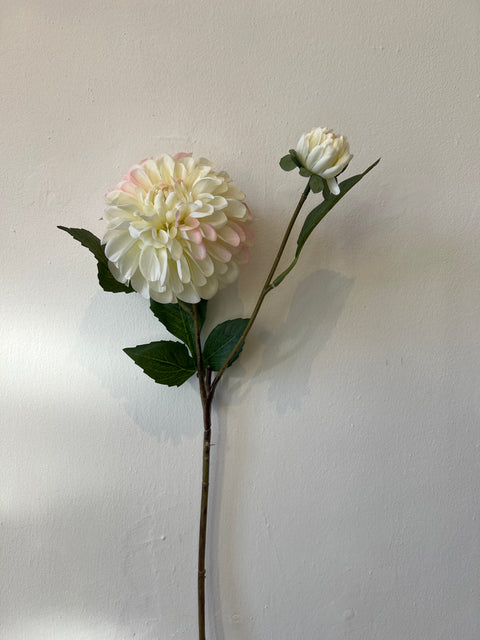 Dahlia bloem x2 wit 60 cm