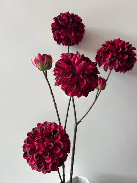 Dahlia spray x4 donker rood  cm